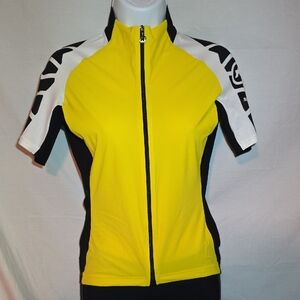 ASSOS Women's Yellow Cycling Jersey with Black & White Accents